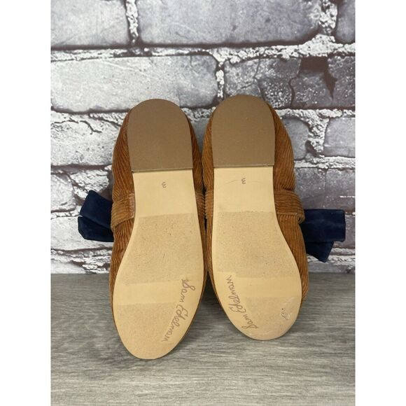 Sam Edelman Felicity Mustard Navy Bow Ballet Flats Shoes Big Kids Sz 3M US/34EU - Picture 7 of 16